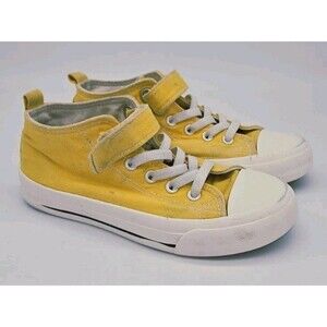 Fashion Fefoe Canvas Sneakers Kid Size 1? Yellow White Casual Shoes Skater Style